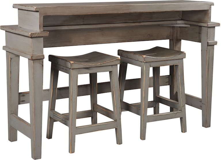 Aspenhome Reeds Farm Console Bar Table with Two Stools I358-9151-WWT