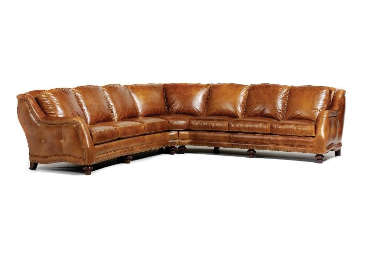 Hancock and moore store leather sectional