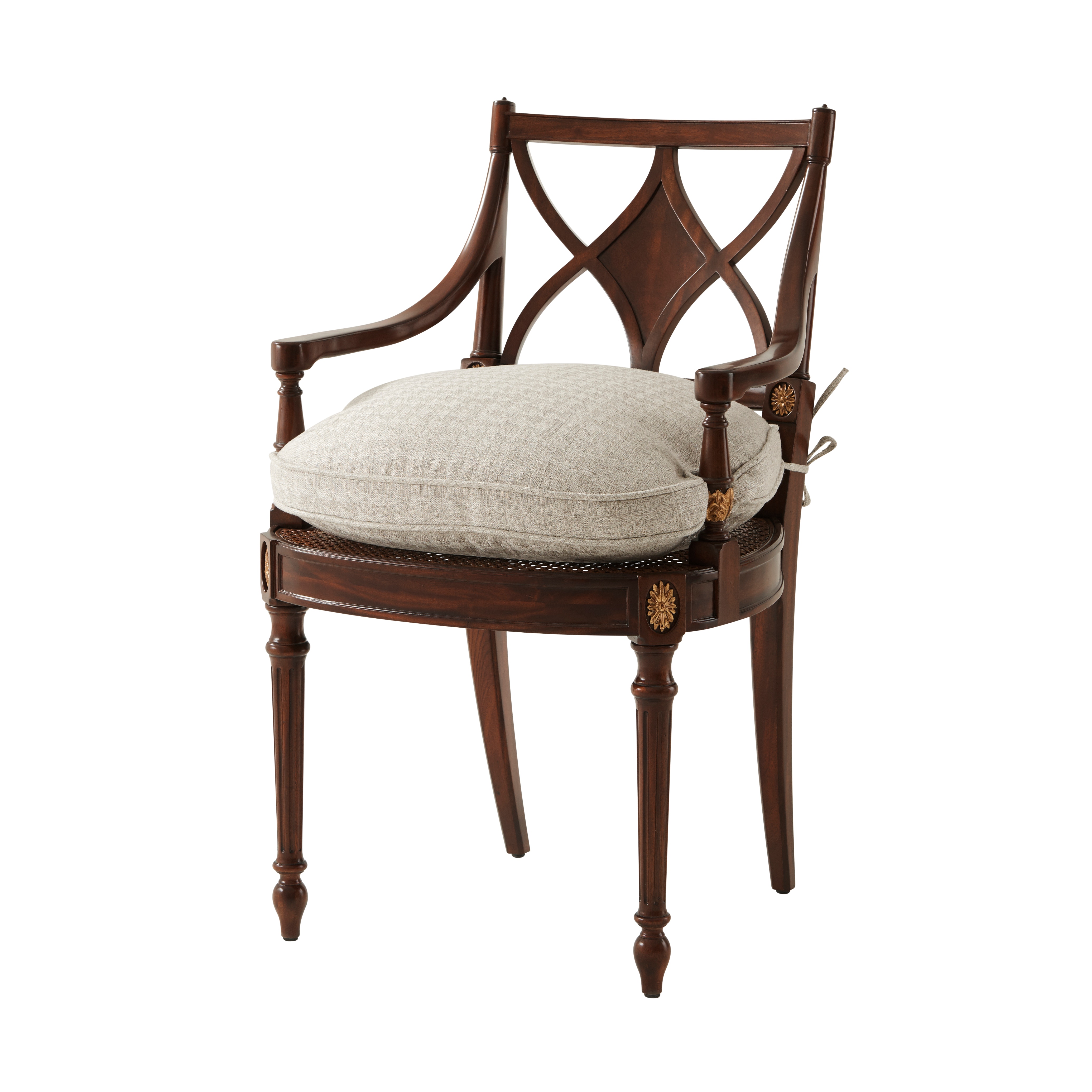 THEODORE ALEXANDERダイニングチェアアンティーク彫刻座面シミあり Theodore Alexander Casual Dining Arm Chairs Sheraton's Dainty