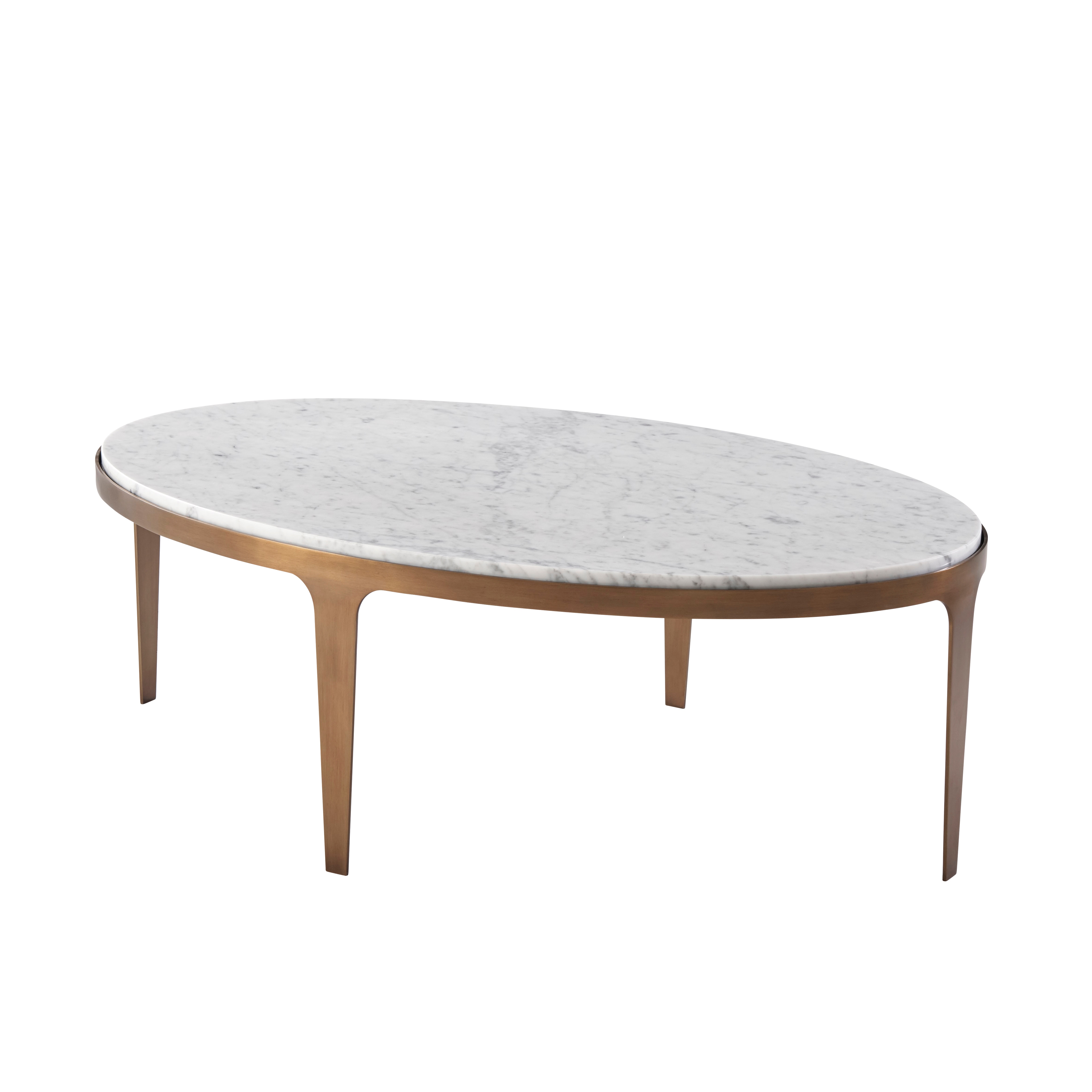 oval stone top coffee table