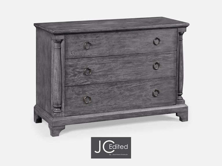 Jonathan Charles Bedroom Antique Dark Grey Large Chest Of Drawers