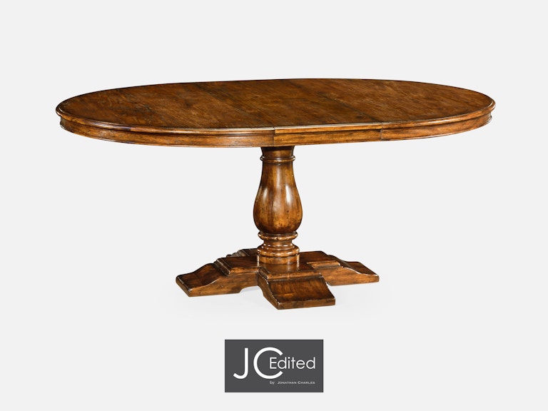 55 Circular Extending Dining Table In Country Walnut Qj49100955dcfw Jonathan Charles 55 Circular Extending Dining Table In Country Walnut Qj49100955dcfw