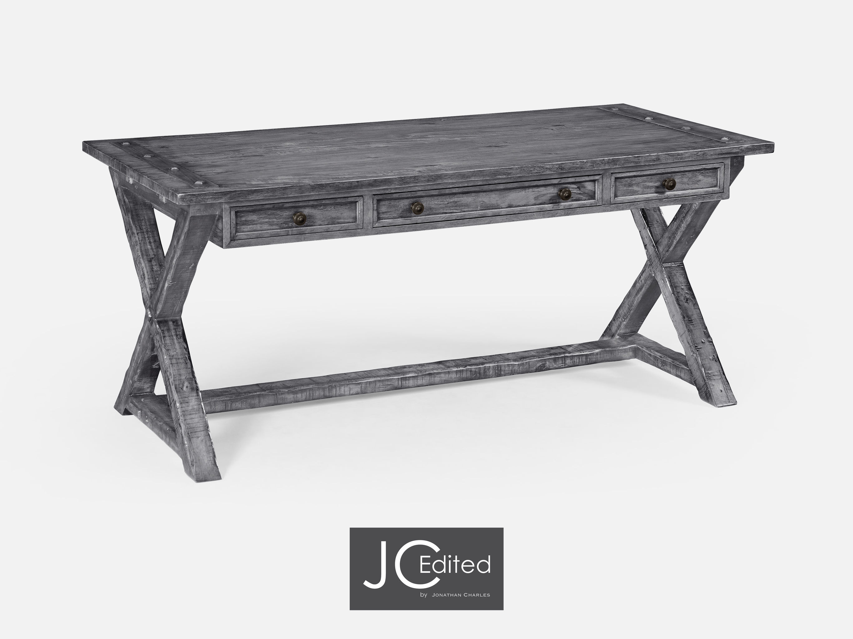 Antique Dark Grey Style Walnut Desk Qj491058adg