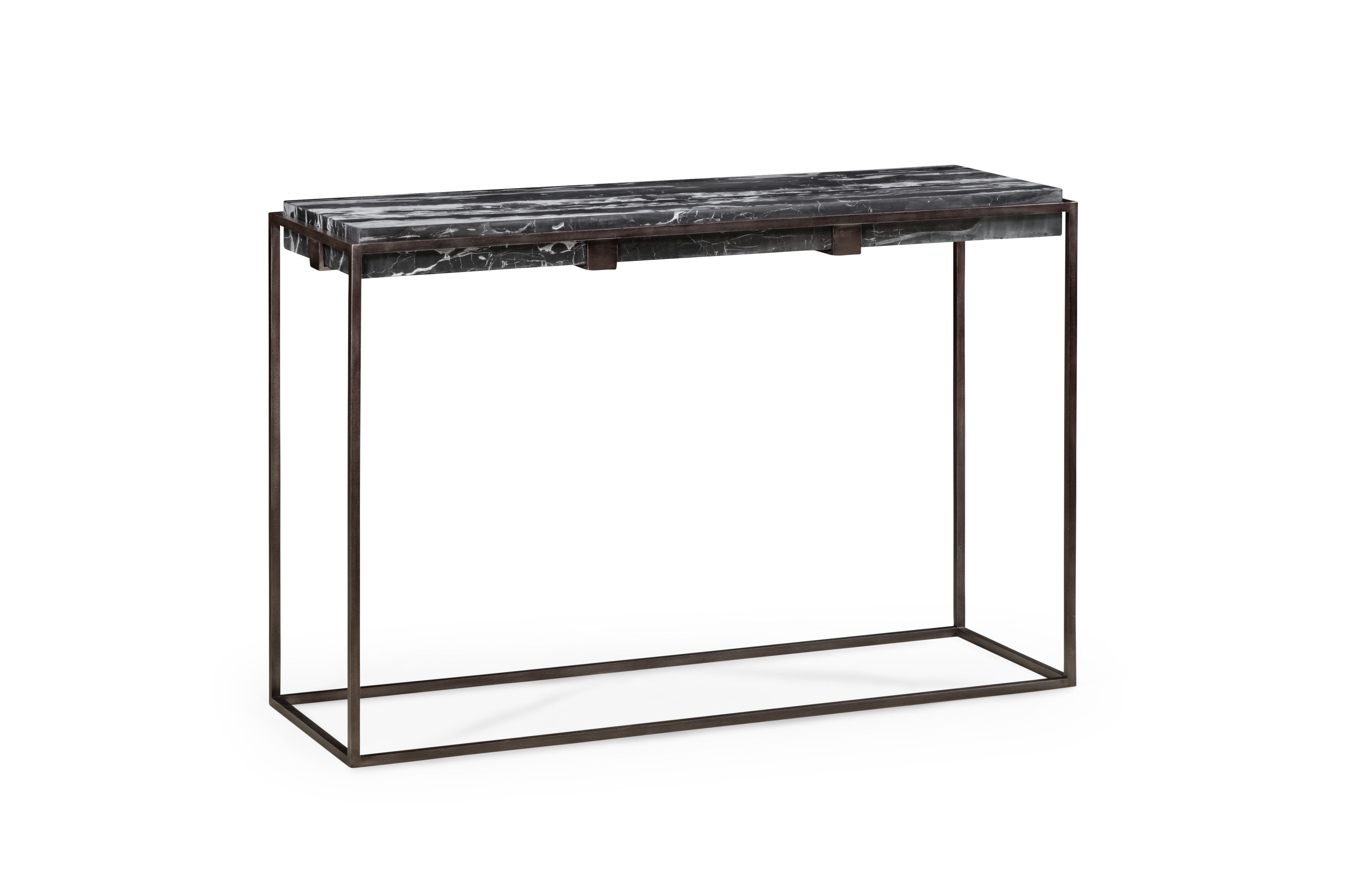 black marble top console table