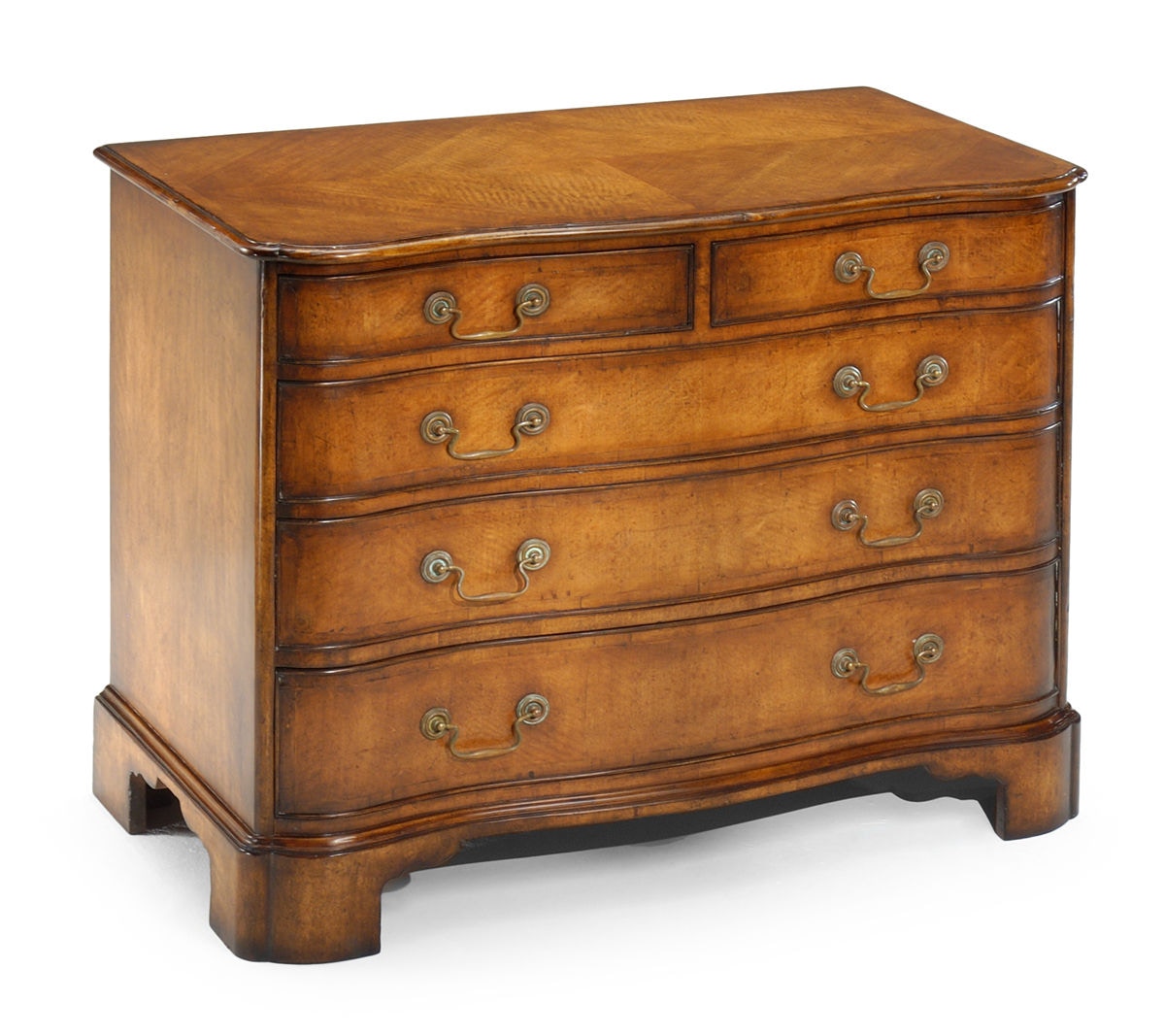 Walnut Chest Of Drawers With Serpentine Front