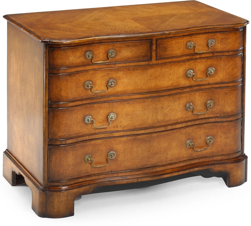 Walnut Chest Of Drawers With Serpentine Front