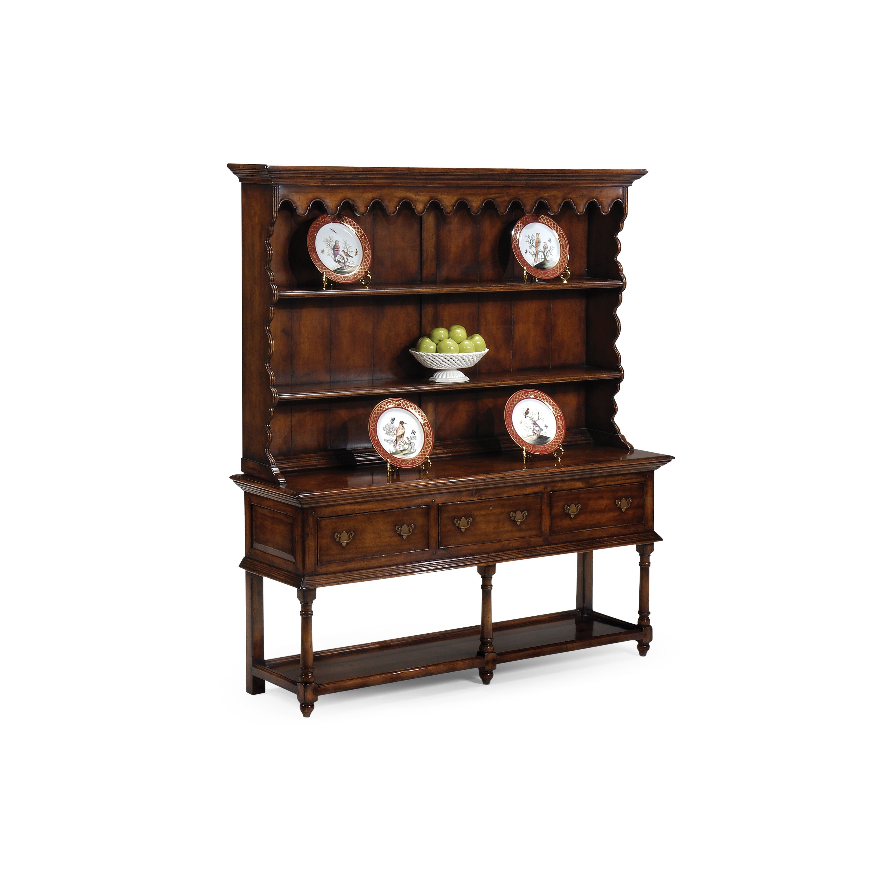 country farmhouse cabinet china walnut jonathan charles medium open dresser dining luxedecor wal stool bar furniture hutch