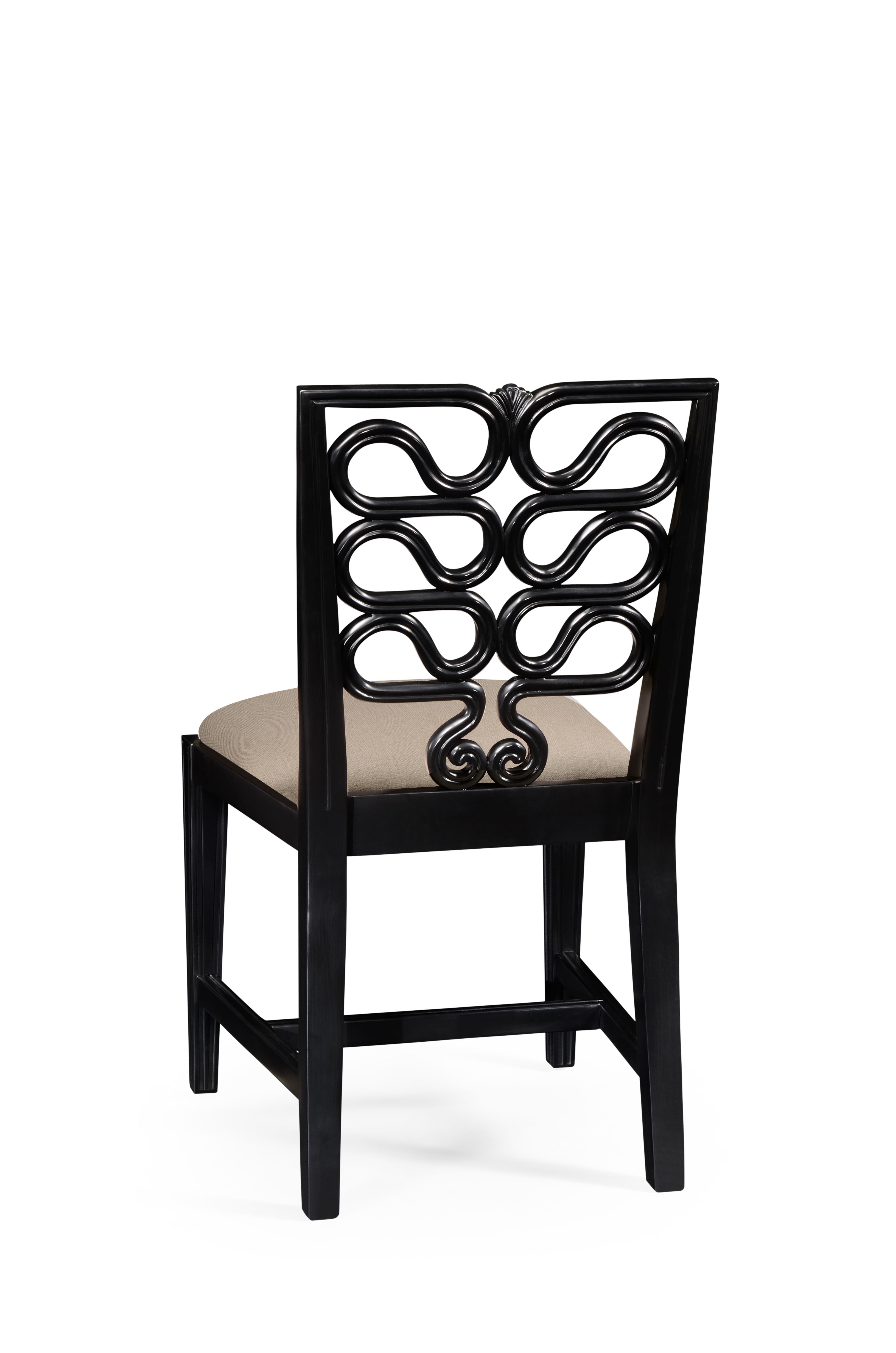 Jonathan Charles Dining Room Black Painted Serpentine Open