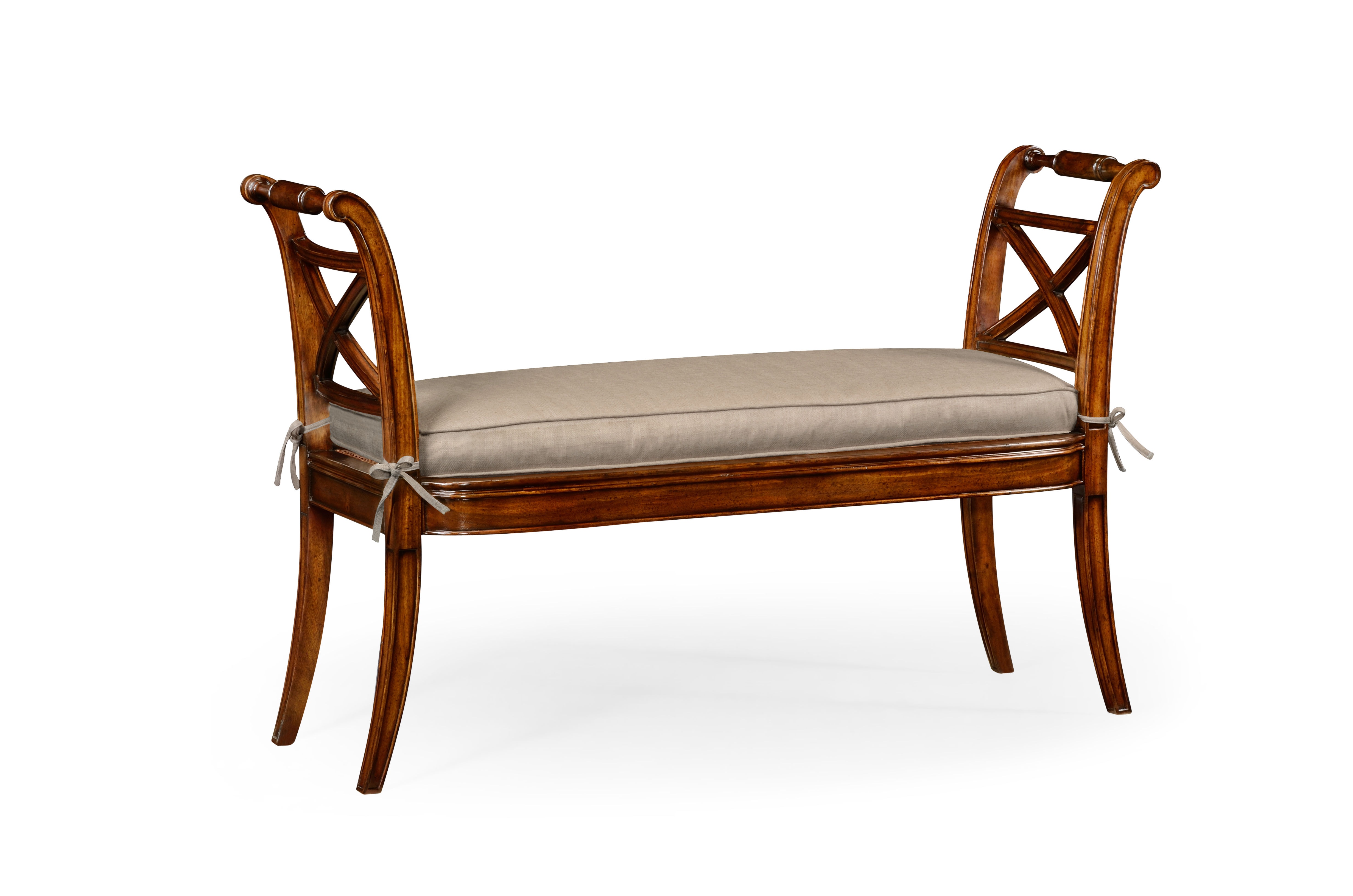 Jonathan Charles Bedroom Regency Caned Walnut Bench With High Arms