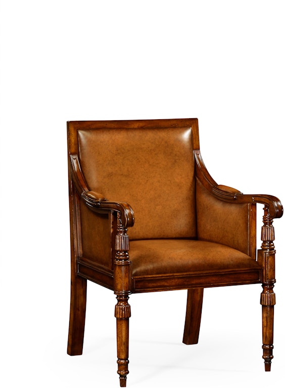 Jonathan Charles 492626 Wal L002 Leather Bergere Chair With