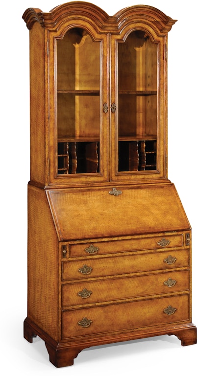 Queen Anne Bureau Cabinet With Glass Doors Qj492833wll