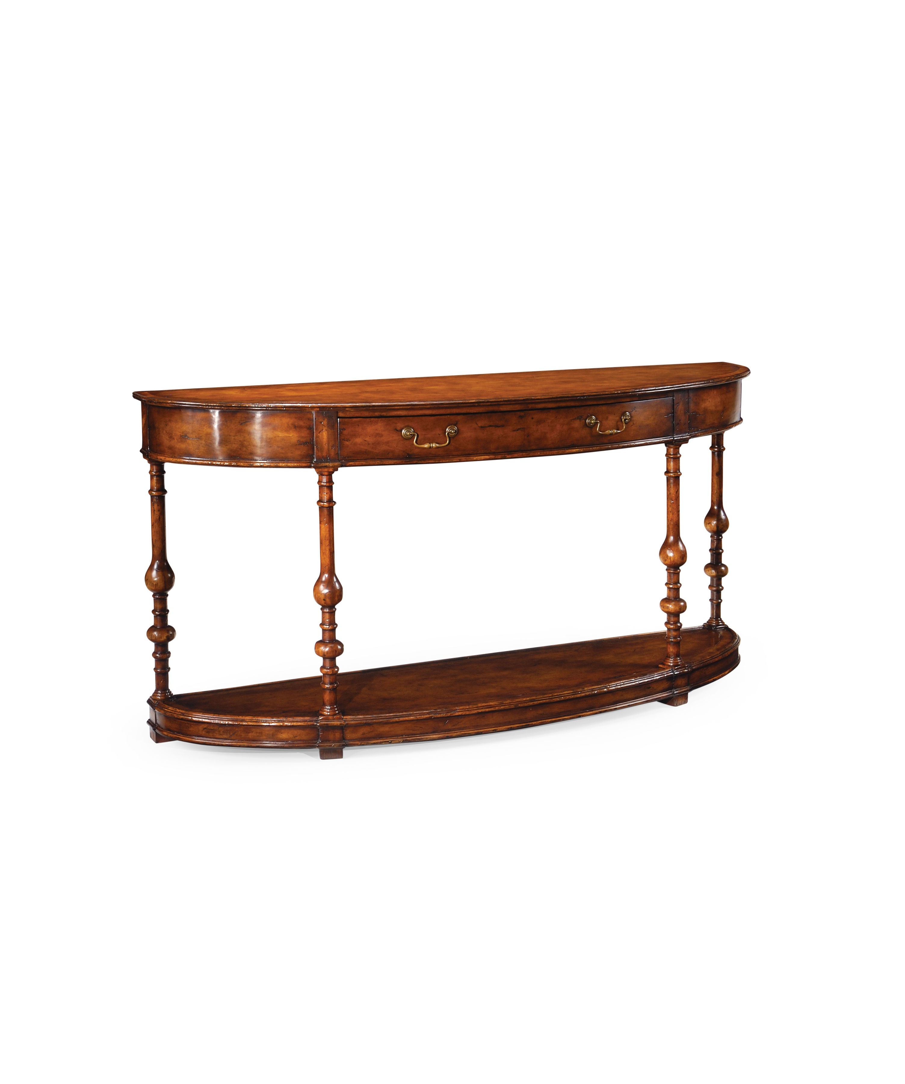 Jonathan Charles Living Room Demilune Walnut Console (Large) 492891WAL