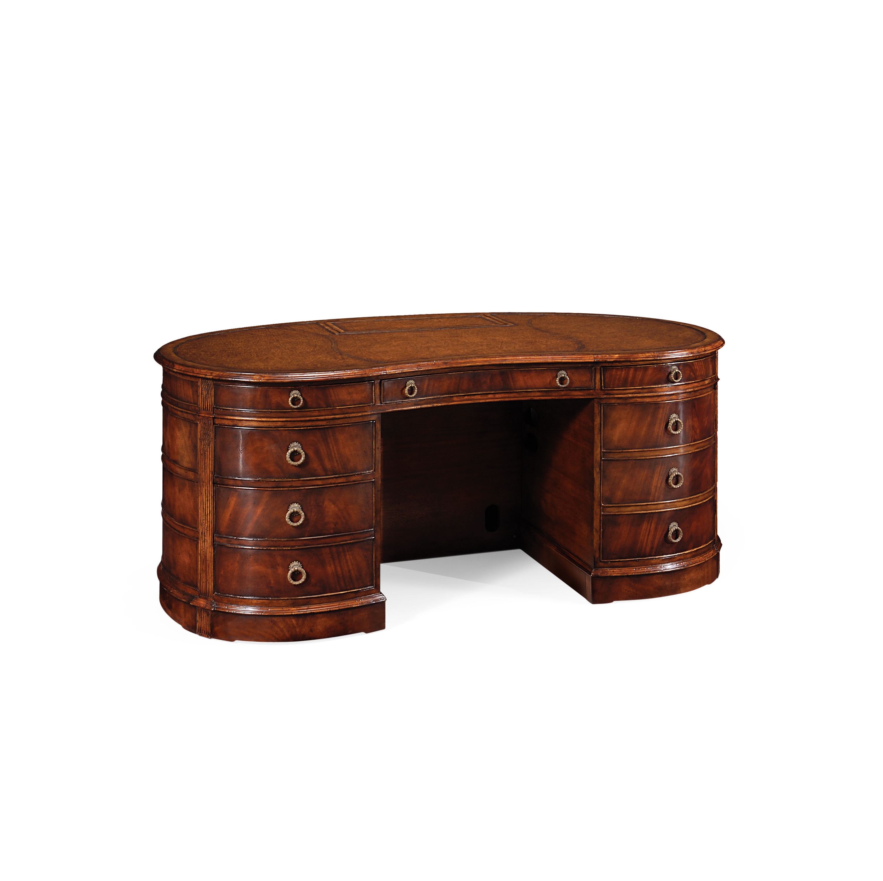 Jonathan Charles Home Office Mahogany Kidney Pedestal Desk 493063MAH