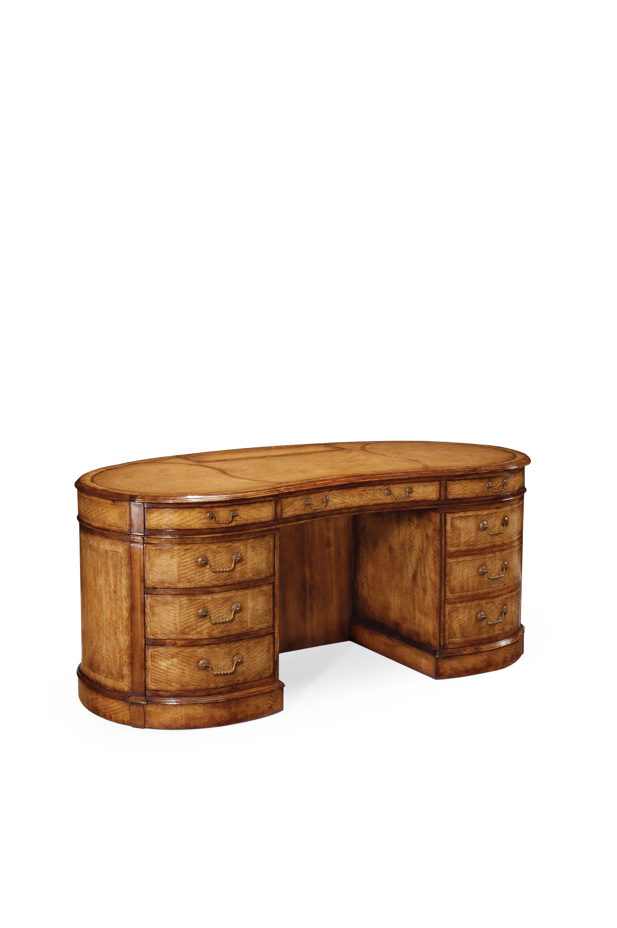 Jonathan Charles Home Office Walnut Kidney Pedestal Desk 493063
