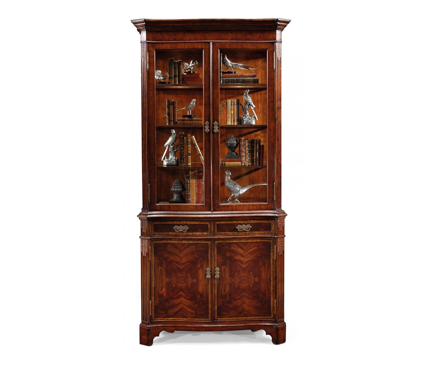 Mahogany China Cabinet With Serpentine Profile Qj493119mah