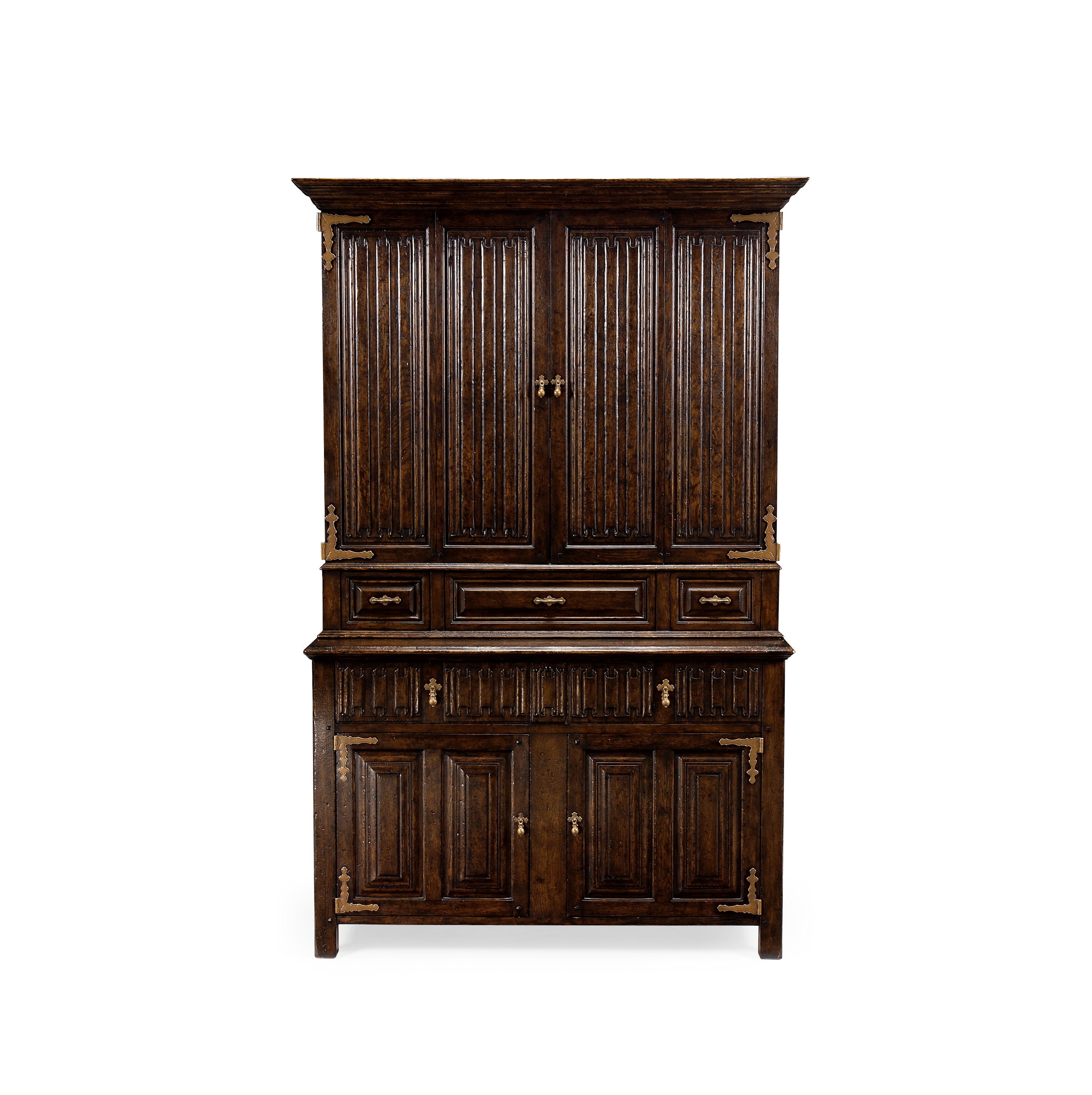 Linenfold Dark Oak Tv Cabinet Qj493177tdo