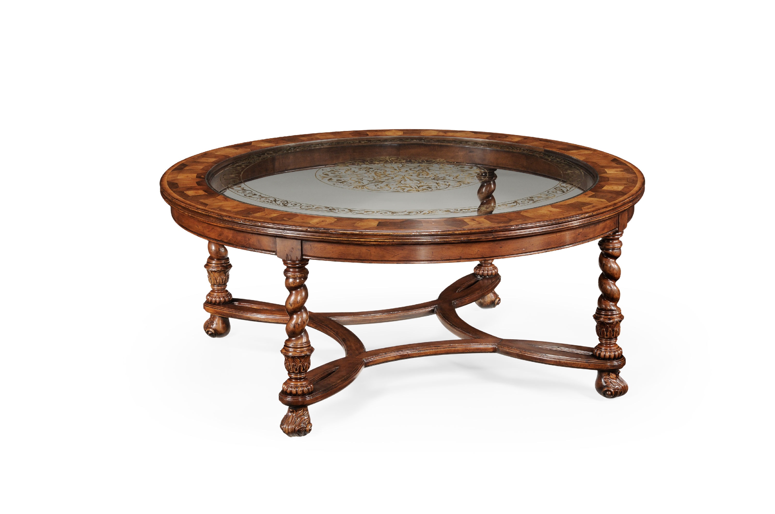 Jonathan Charles Living Room Circular Oyster Eglomise Coffee Table 493849 Issis Sons