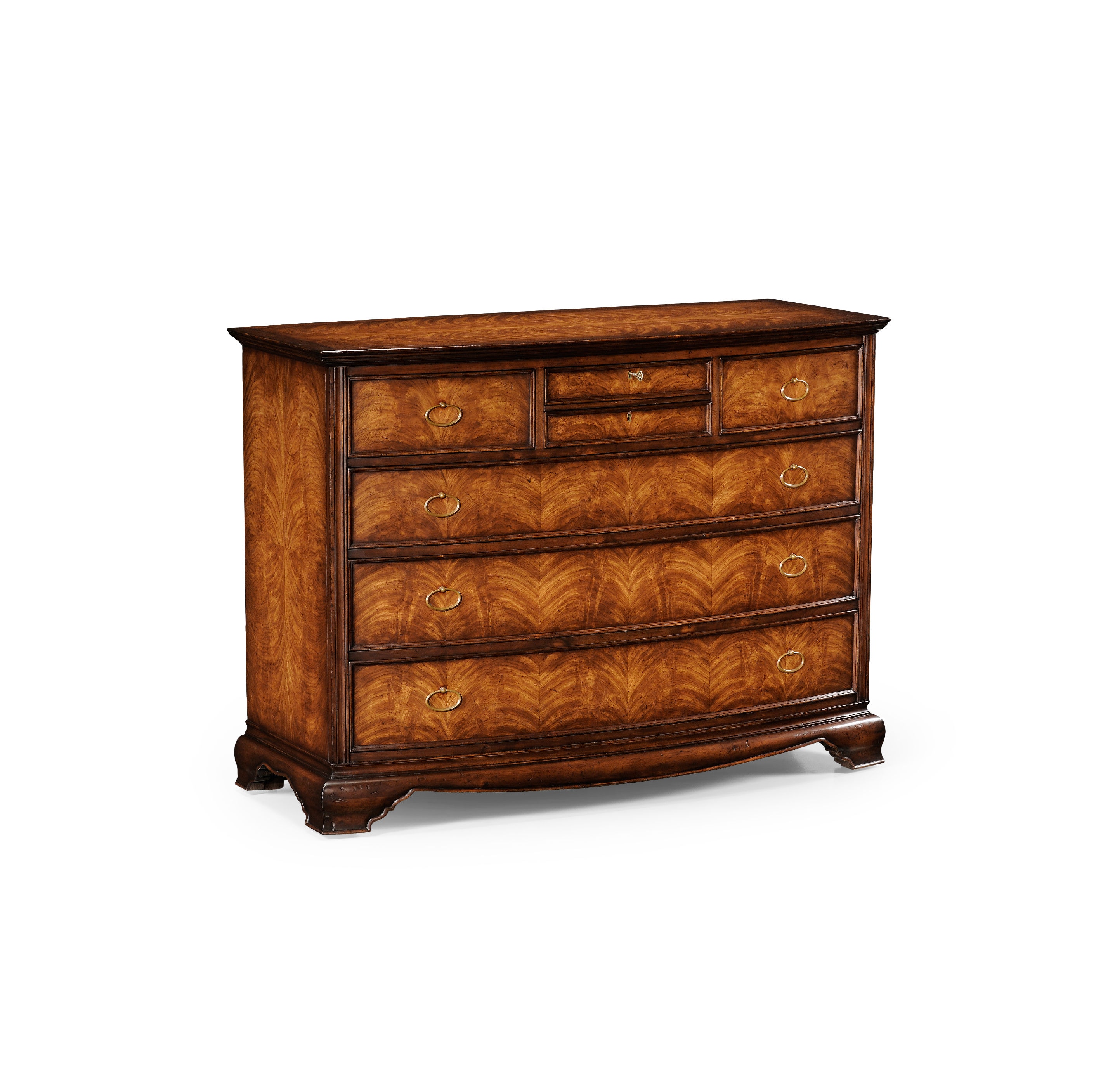 Jonathan Charles Bedroom Crotch Walnut Chest Of Drawers