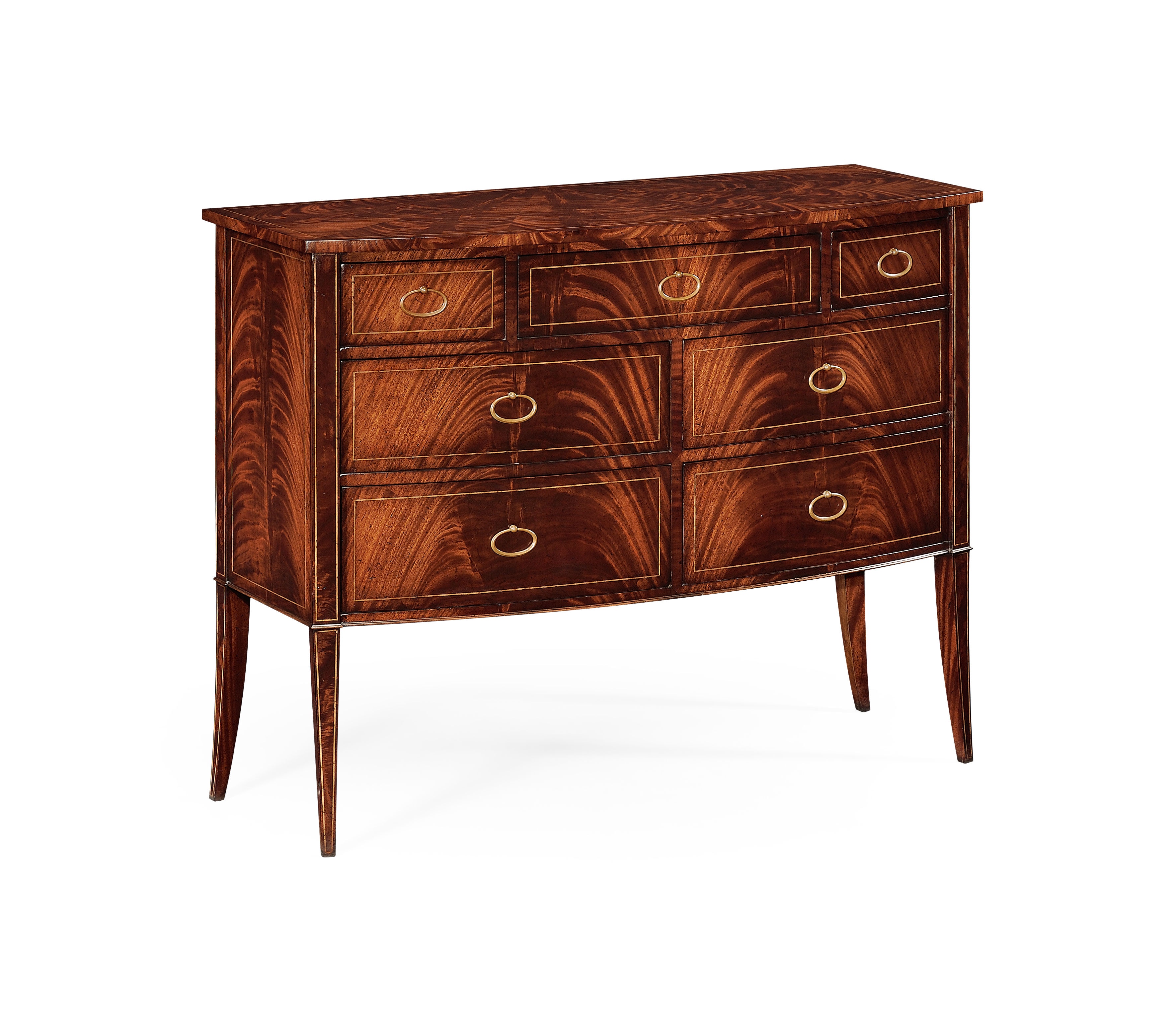 Biedermeier Bow Front Chest Of Drawers Mahogany Qj494301lam