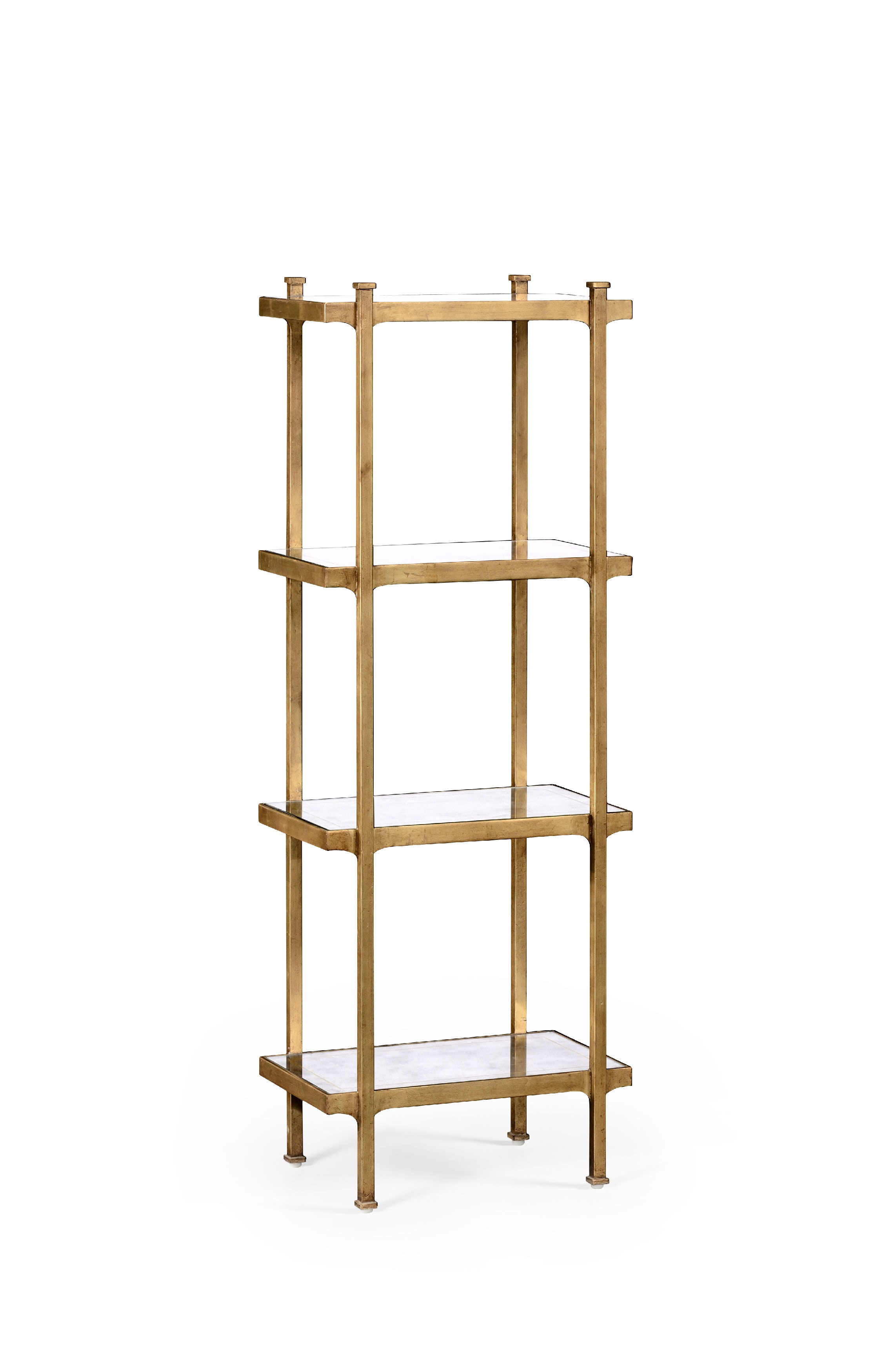 Jonathan Charles Living Room Aglomisa Gilded Iron Narrow Four Tier Etagere 494329 G Birmingham