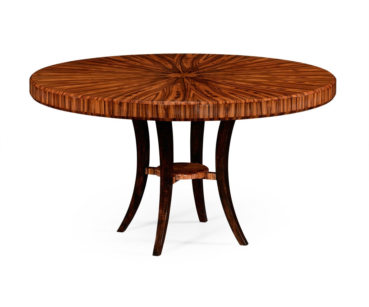 Jonathan Charles Dining Room 54" Art Deco Round Dining Table In Satin 49457454DSAS Hickory