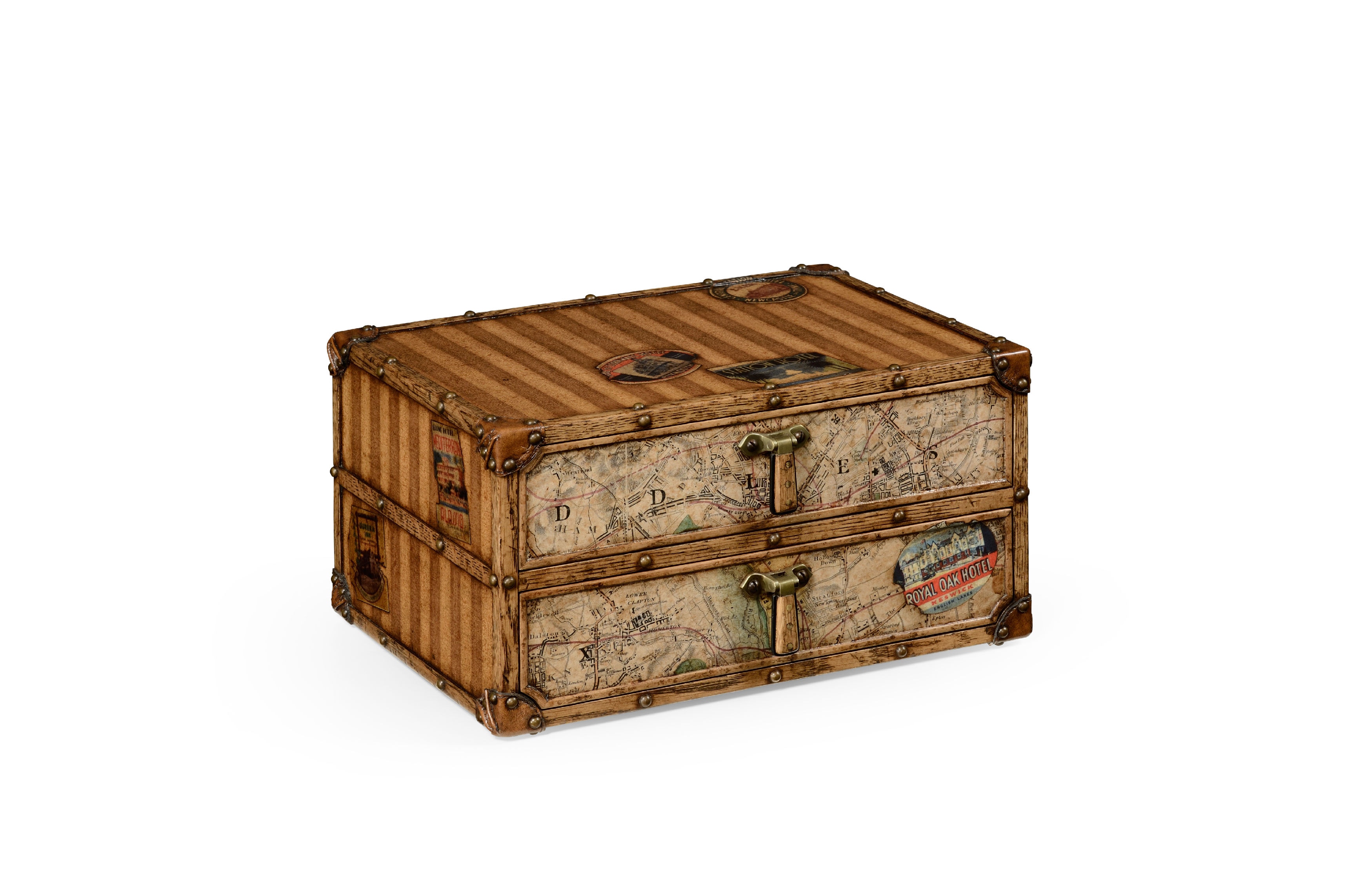 Jonathan Charles Accessories Travel Trunk Style Desktop Chest
