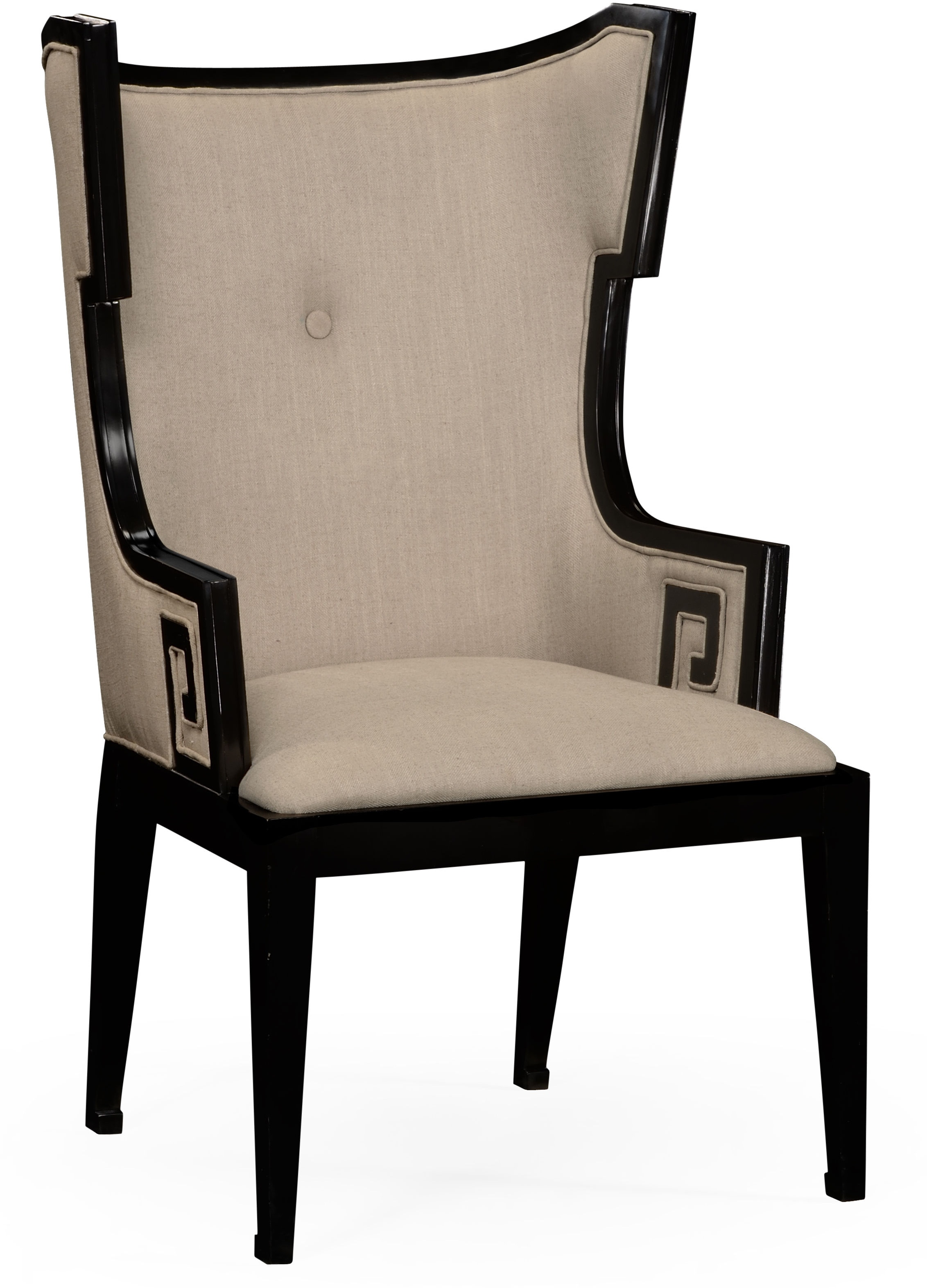 jonathan charles living room greek key design biedermeier black armchair  qj495047acblaf001 walter e. smithe furniture + design
