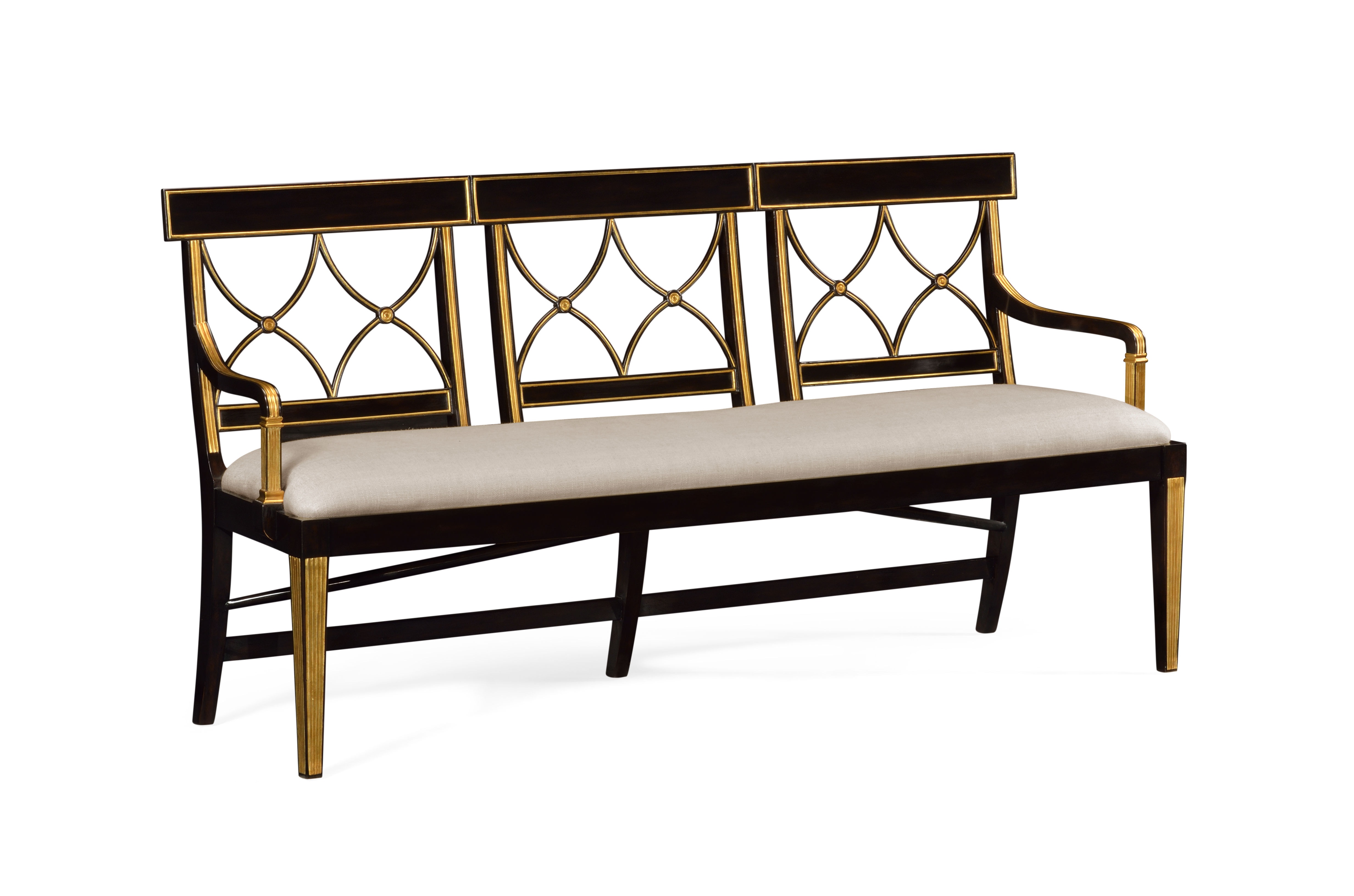 Jonathan Charles Living Room Three Seater Regency Ebony Curved