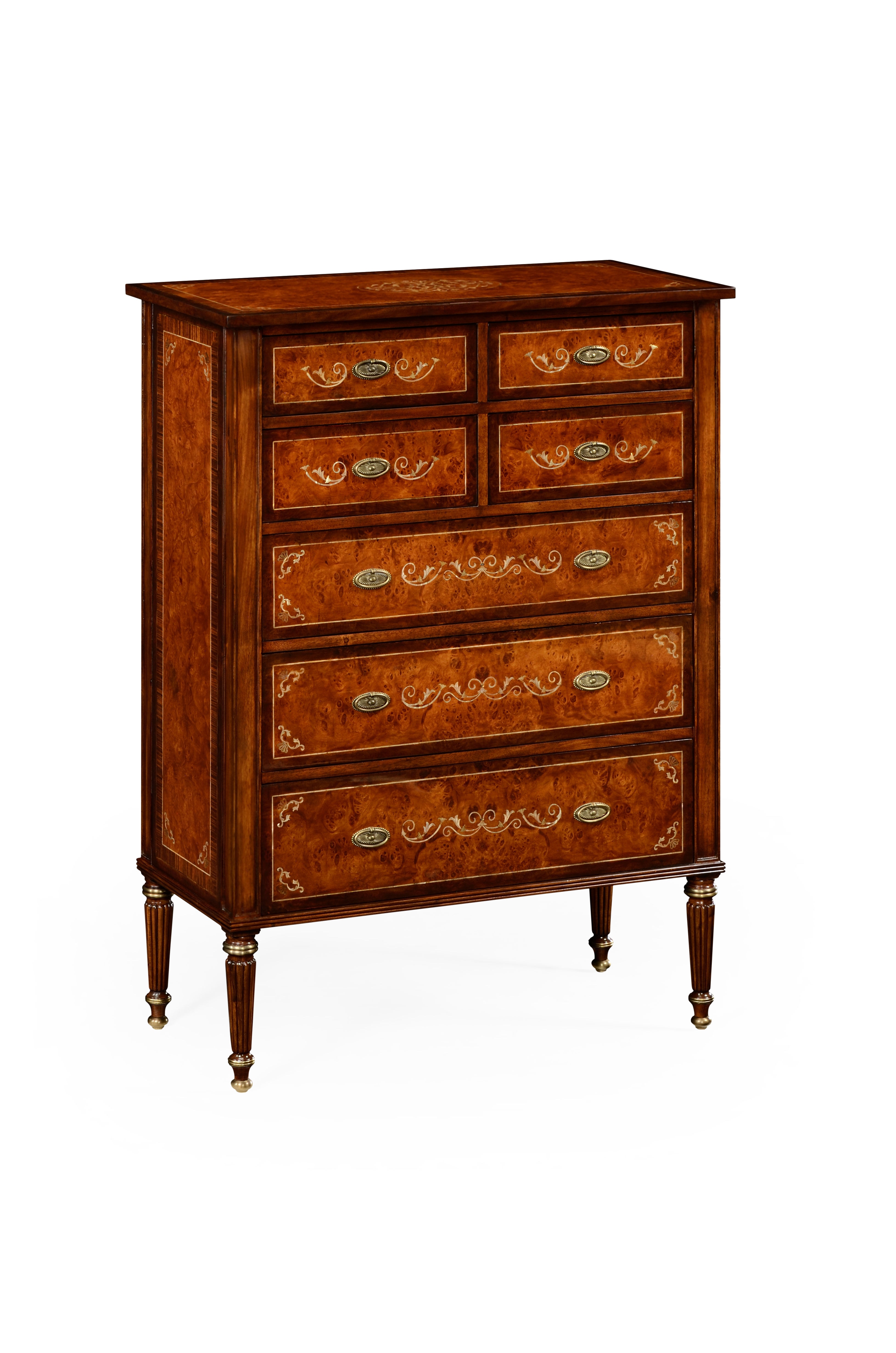 Jonathan Charles Bedroom Burl Mother Of Pearl Tall Chest Of