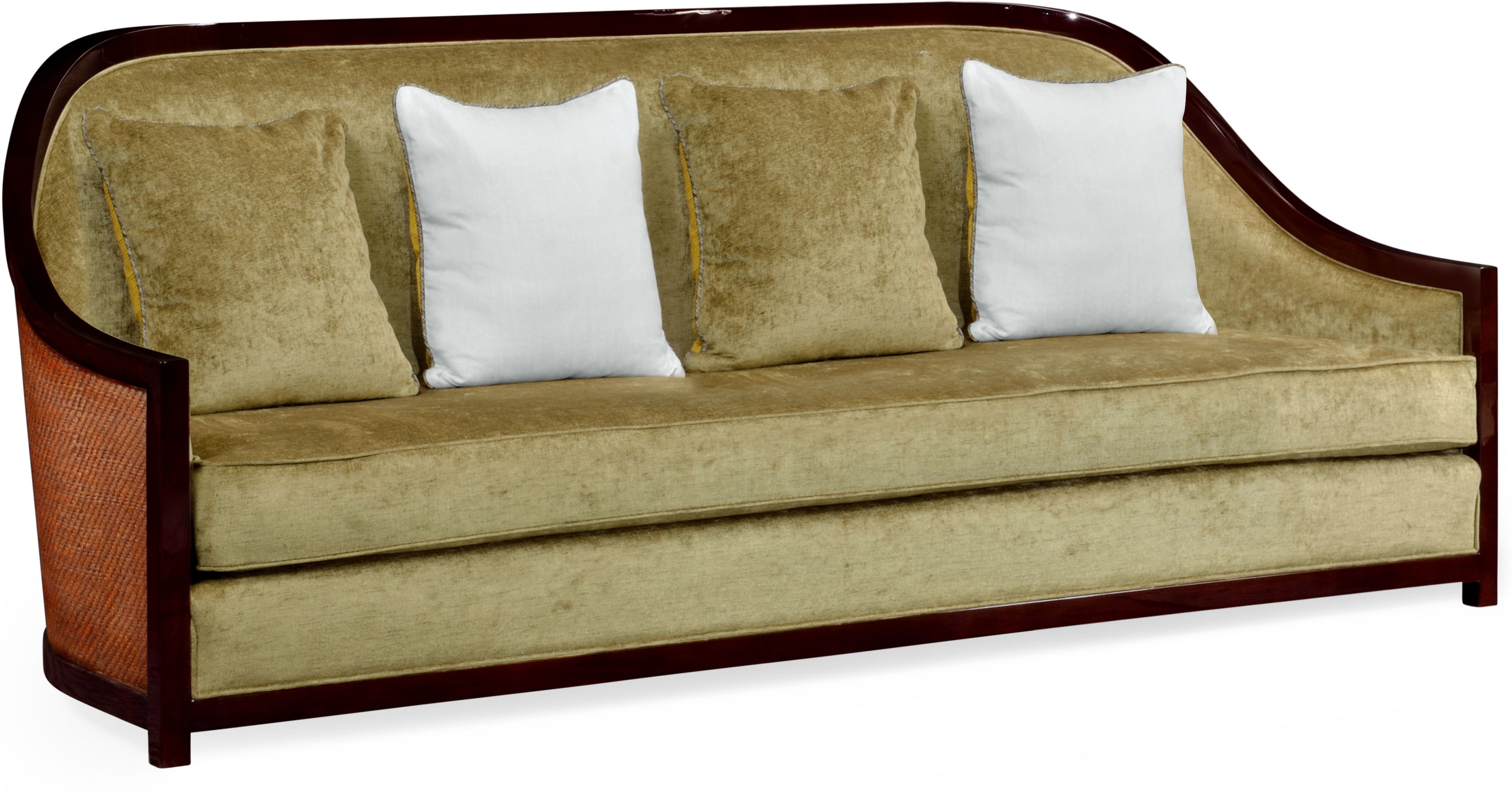 86 Sofa In Eucalyptus Rattan Velvet Lime Qj50007886lsklf004 Sofa In Eucalyptus Rattan Velvet