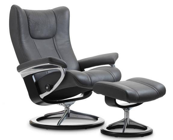 Stressless wing chair with shop signature base