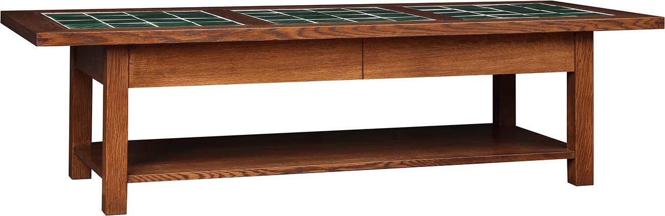 Stickley Living Room Tile Top Cocktail Table 891611 Woodbridge