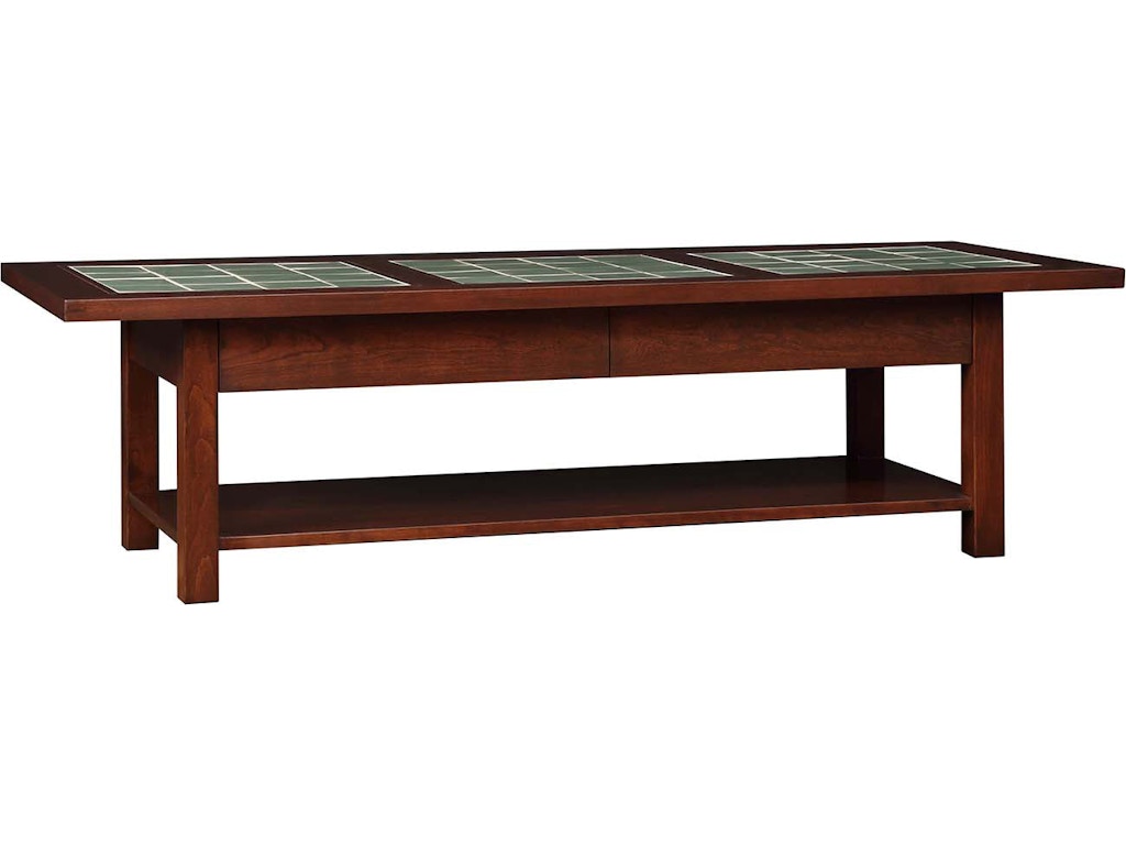 Stickley Living Room Coffee Tables Tile Top Cocktail Table 91-1611 ...