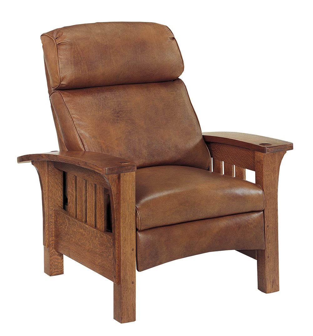 Stickley Living Room Bustle Back Bow Arm Morris Manual Recliner 89 406 RL Hickory Furniture Mart