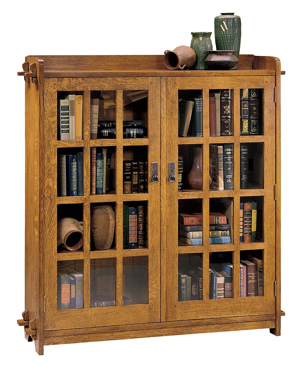 Stickley Home Office Double Bookcase with Glass Doors 89 645