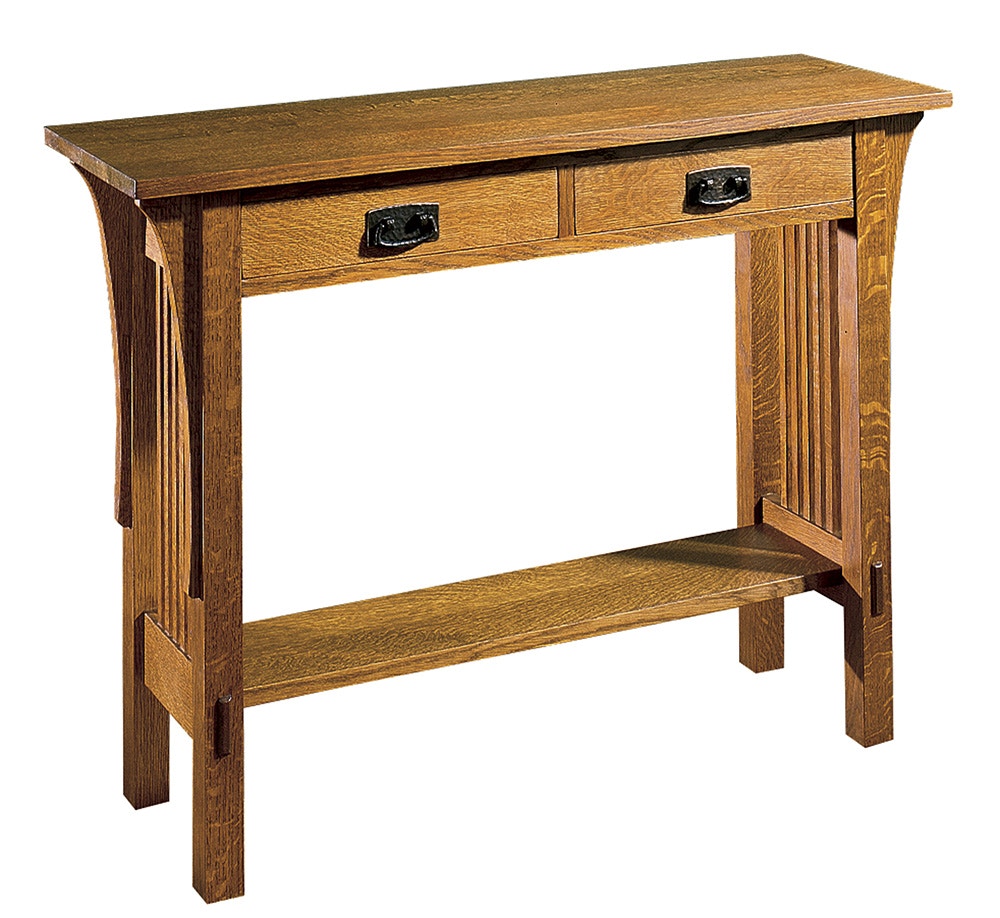 Mission oak deals console table