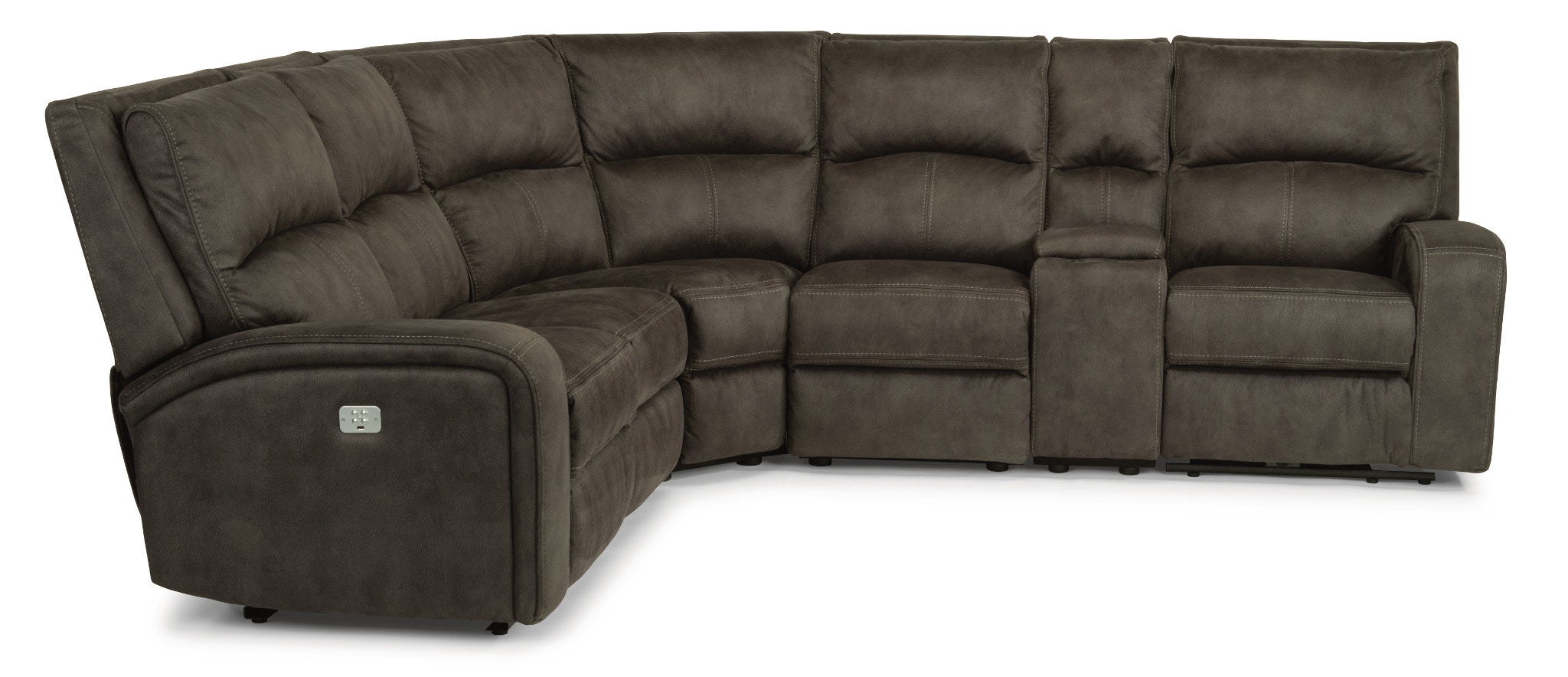 Flexsteel Living Room Fabric Power Reclining Sectional With Power Headrests 1150 Sectph Sims