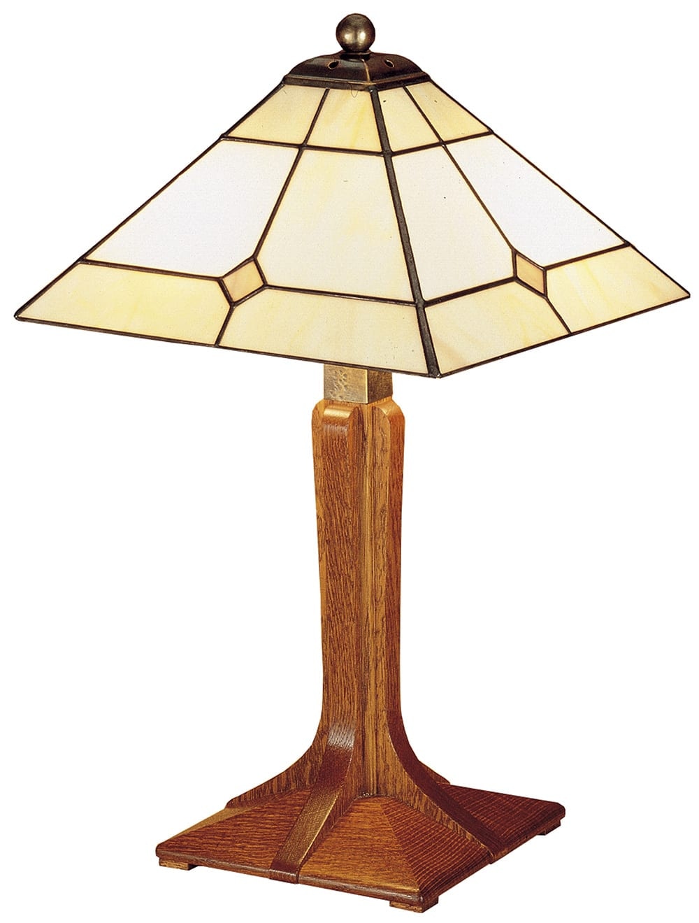 Stickley Small Corbel Base Lamp with Art Glass Shade 89-031-2