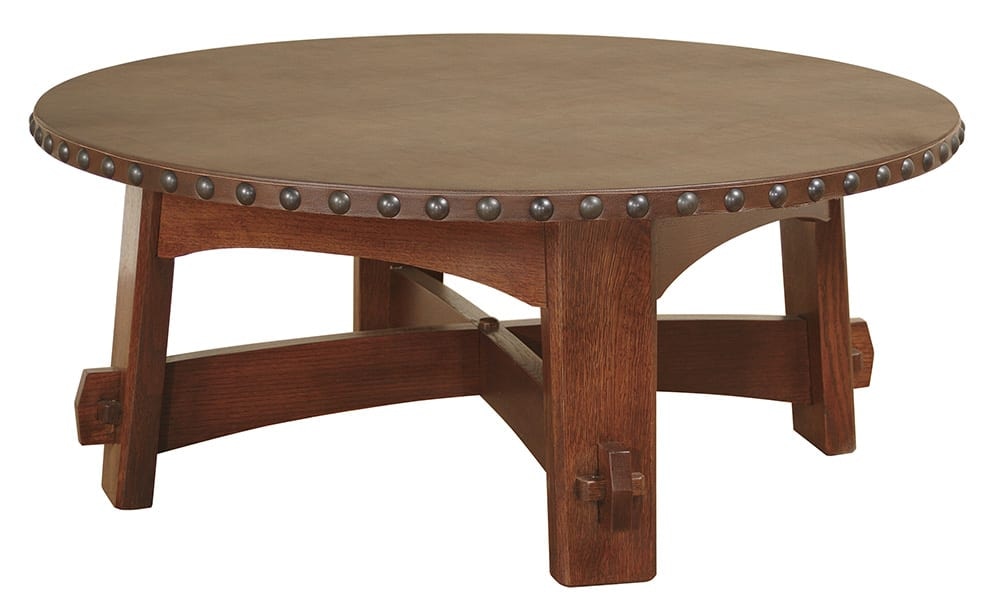 Stickley Commemorative Coffee Table with Swivel Leather Top 89-411-LT-SW