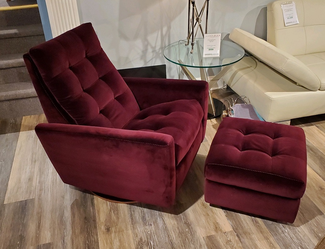 American Leather Chair & Ottoman CMO-CHR-ST & CMO-OTO-ST
