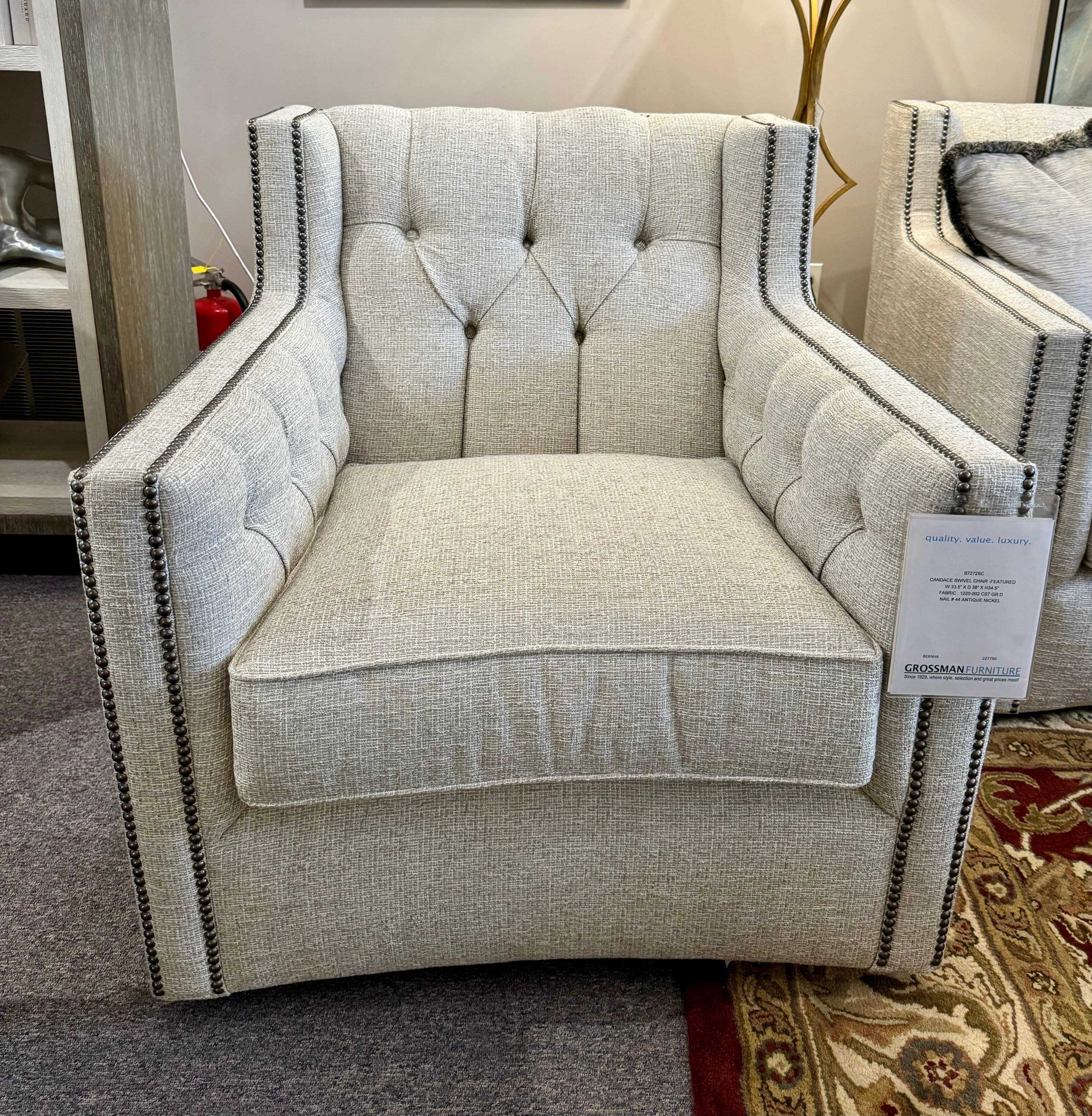 Bernhardt Candace Fabric Swivel Chair B7272SC