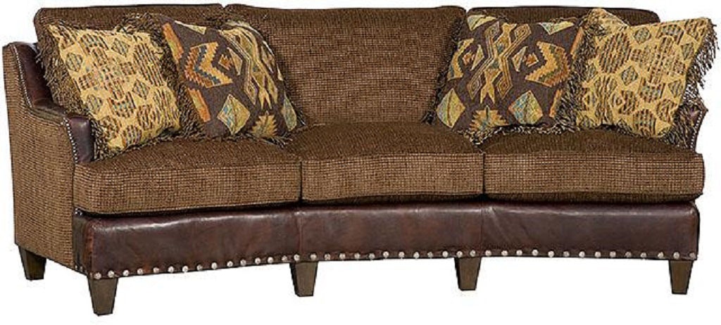 King Hickory Living Room Melrose Leather/Fabric Sofa 1450-LF - High Country Furniture & Design