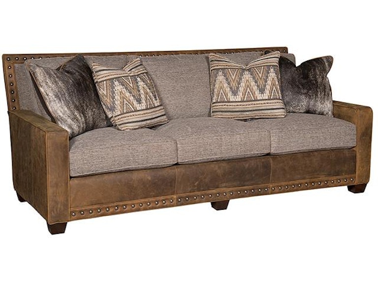Hickory Living Room Leather Fabric Sofa 1000-BWN-LF Comfort Furnishings