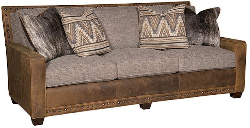 Hickory Living Room Leather Fabric Sofa 1000-BWN-LF Comfort Furnishings