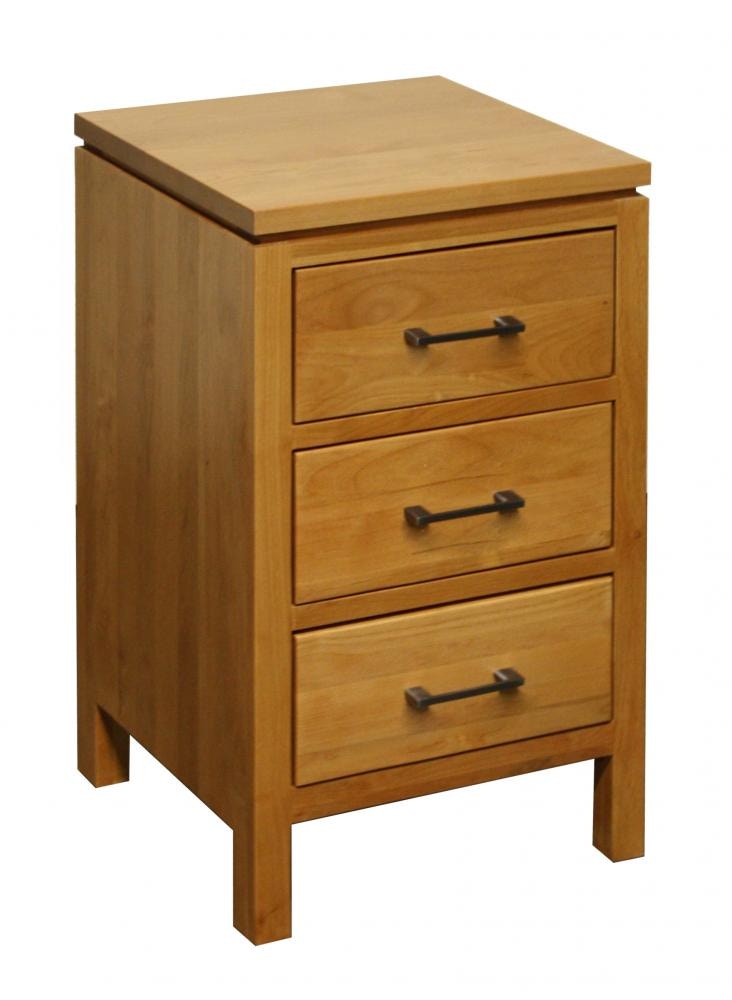 narrow solid wood nightstand