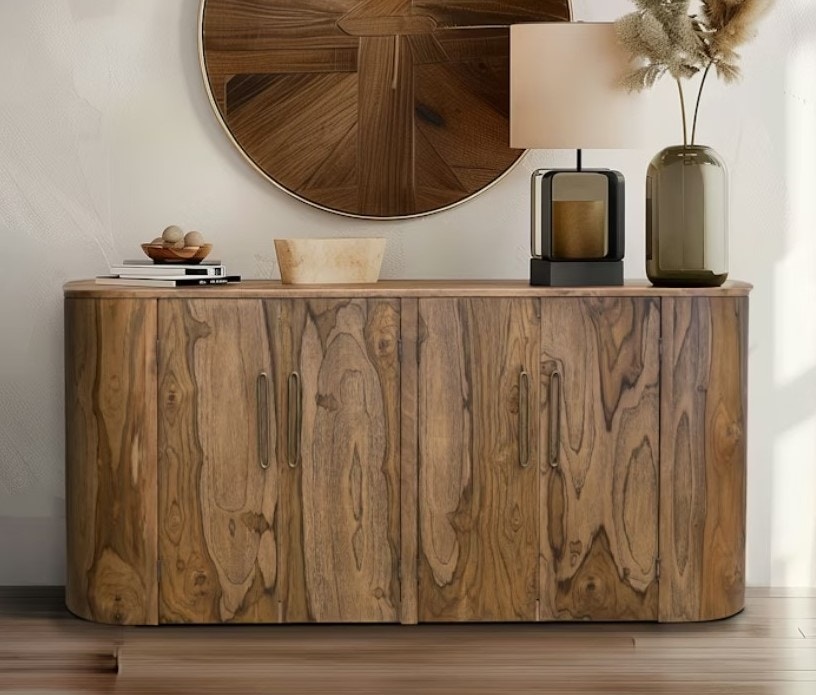 International Furniture Direct 4 Doors Console, solid wood IFD4221CNS
