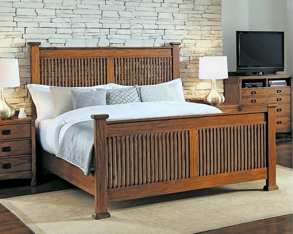 Mission California King Slat Bed Solid Wood