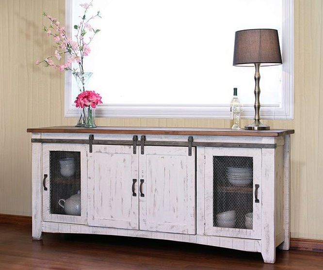 International Furniture Direct 80 TV Stand,solidwood IFD360STAND-80