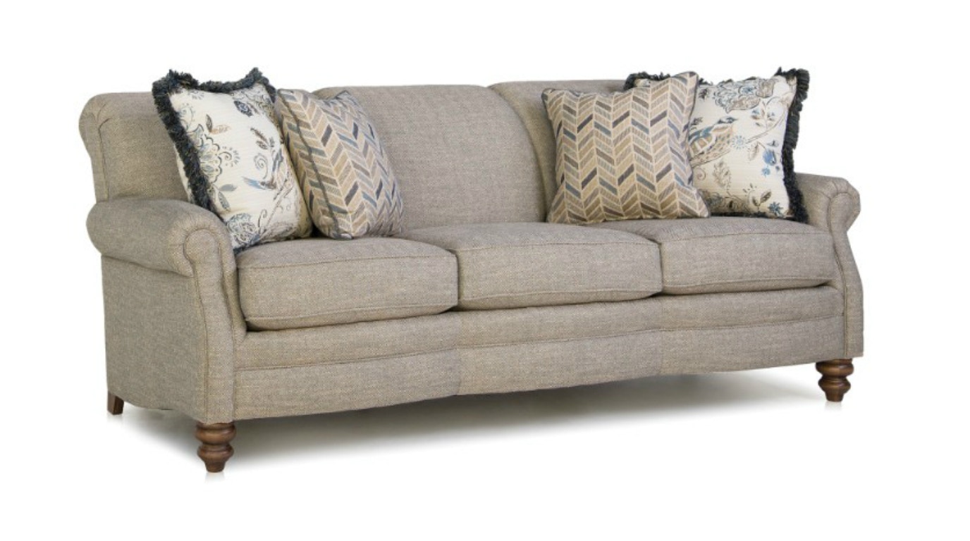Smith Brothers Three Cushion Sofa Fabric or Leather 383-10