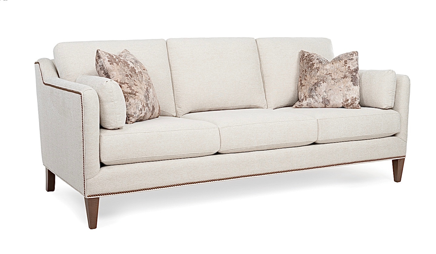 Smith Brothers Three Cushion Sofa in Fabric or Leather 274-10